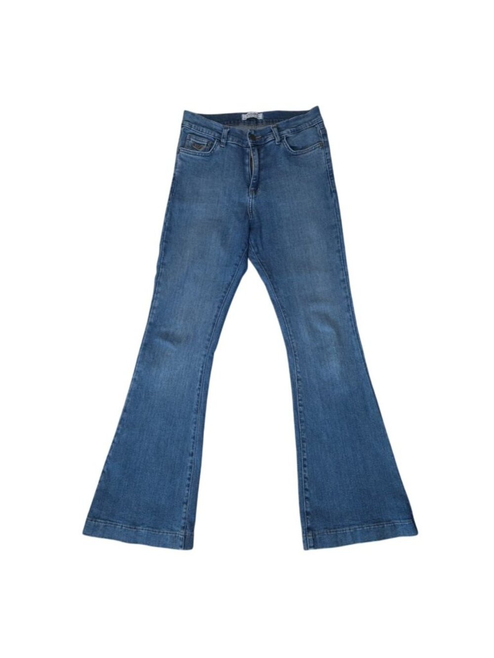 Kazary Womens Flared Jeans Premium Denim Collection Size 31 Medium Wash Blue